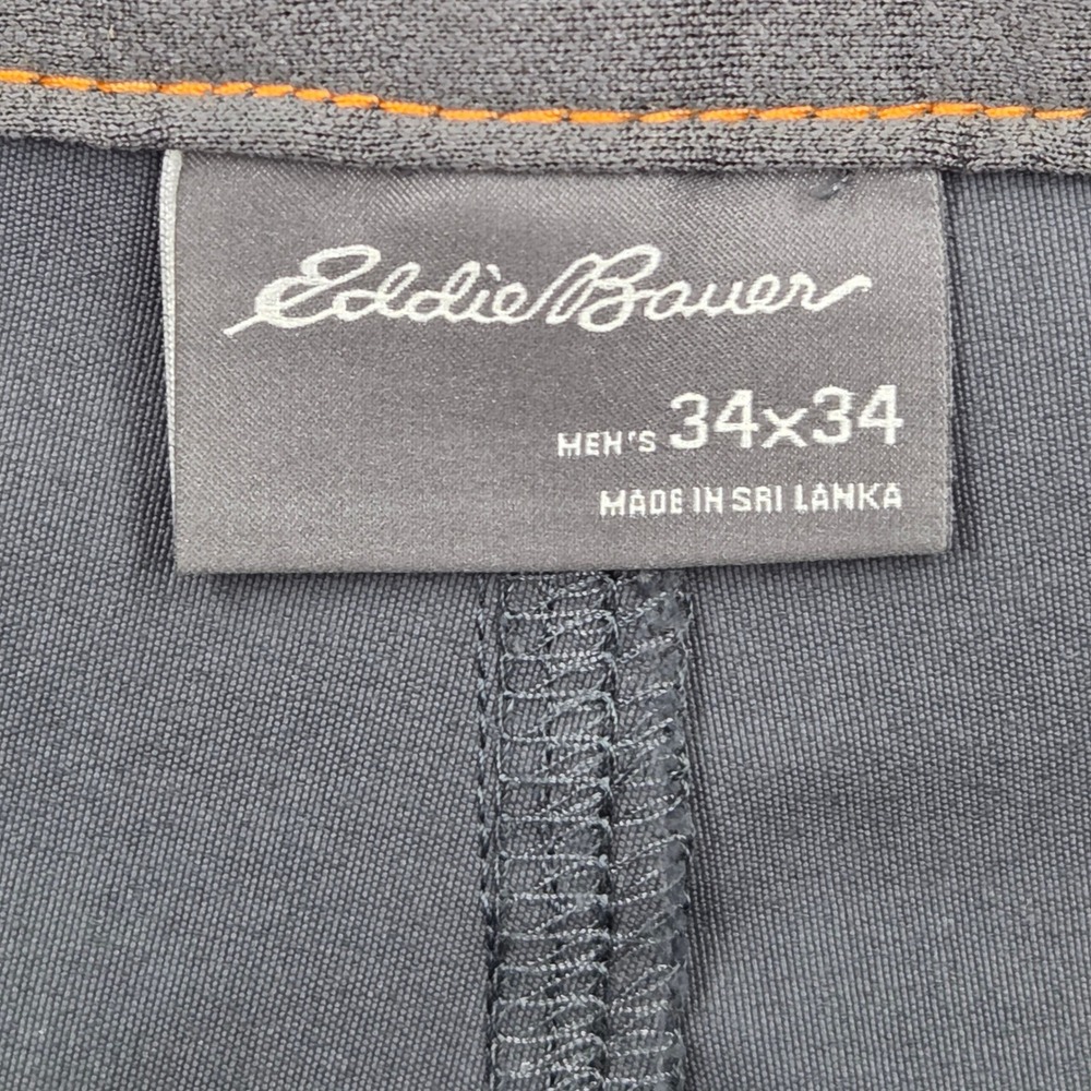 Eddie Bauer Rainier Hiking Pants Mens 34x34 Dark Gray Stretch Water Repellent - Picture 3 of 9